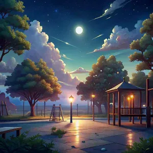 Domitori Taranofu - Birds and Kids on the Playground